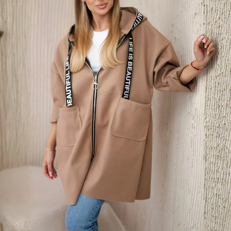 Joanna – Veste à capuche zippée, manches longues et poches - Image 6
