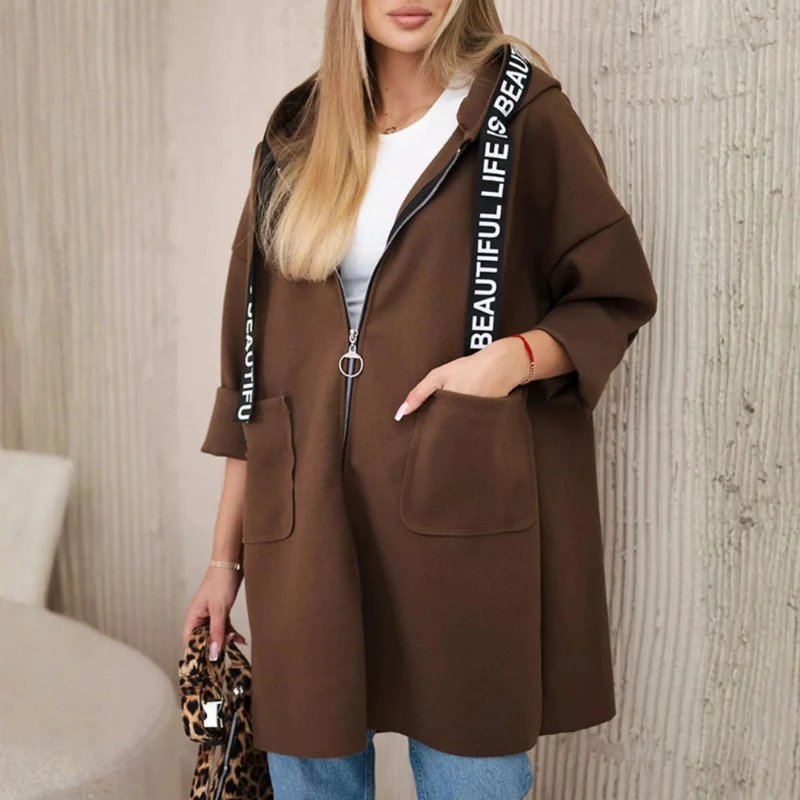 Joanna – Veste à capuche zippée, manches longues et poches - Image 7