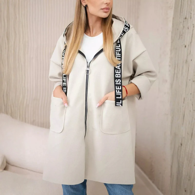 Joanna – Veste à capuche zippée, manches longues et poches - Image 8