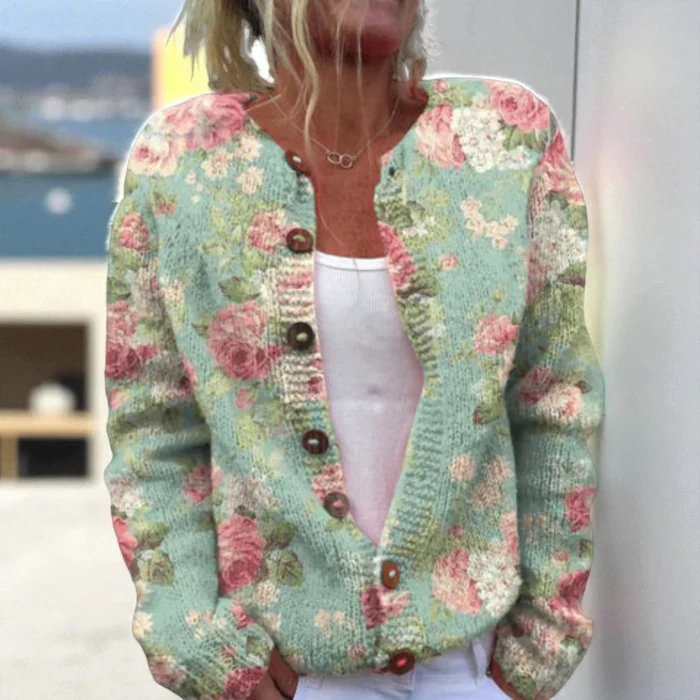 Johanne – Cardigan imprimé à manches longues avec boutons - Image 10