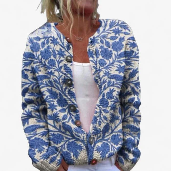 Johanne – Cardigan imprimé à manches longues avec boutons - Image 2