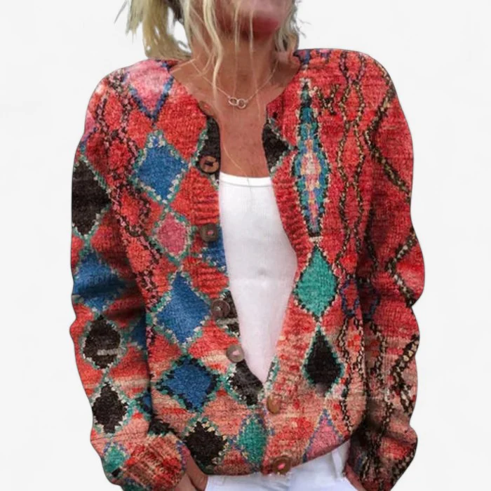 Johanne – Cardigan imprimé à manches longues avec boutons - Image 5