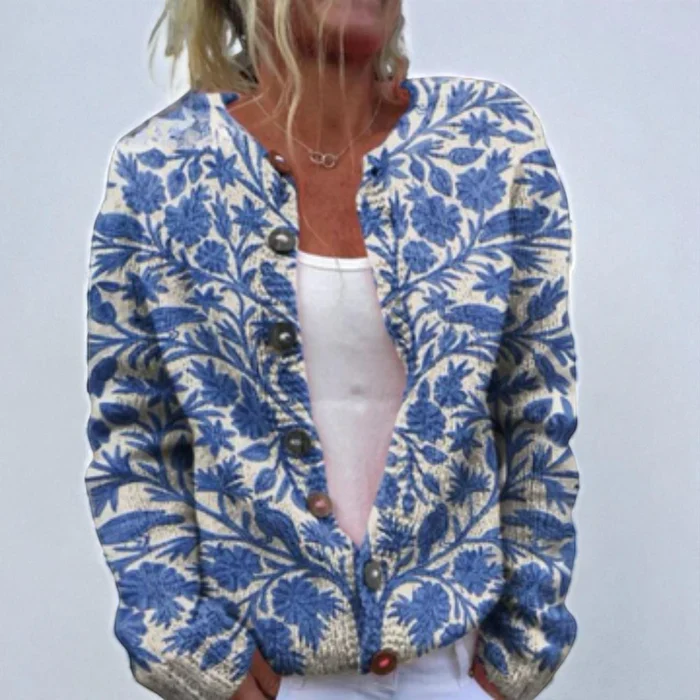 Johanne – Cardigan imprimé à manches longues avec boutons - Image 8