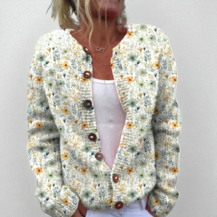 Johanne – Cardigan imprimé à manches longues avec boutons - Image 9