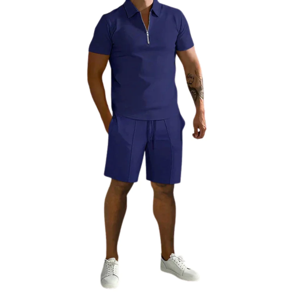 Ensemble Deux Pièces avec Chemise à Manches Courtes et Short à Cordon - Image 2