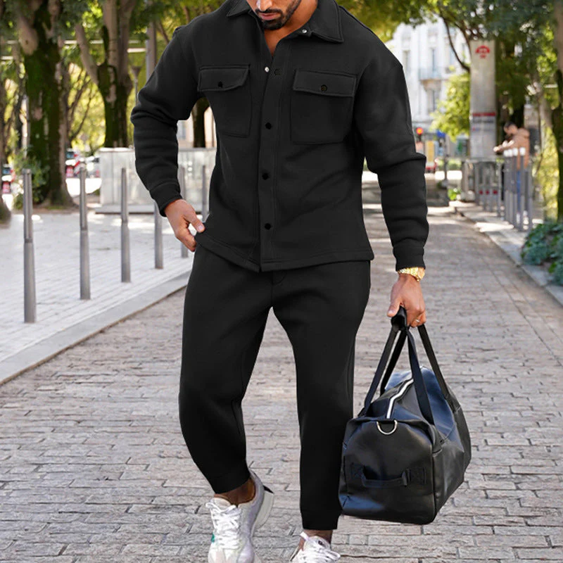 Ensemble 2 pièces homme chemise manches longues + pantalon