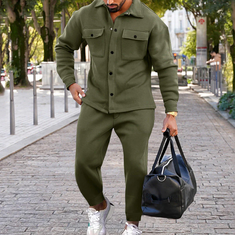 Ensemble 2 pièces homme chemise manches longues + pantalon - Image 3