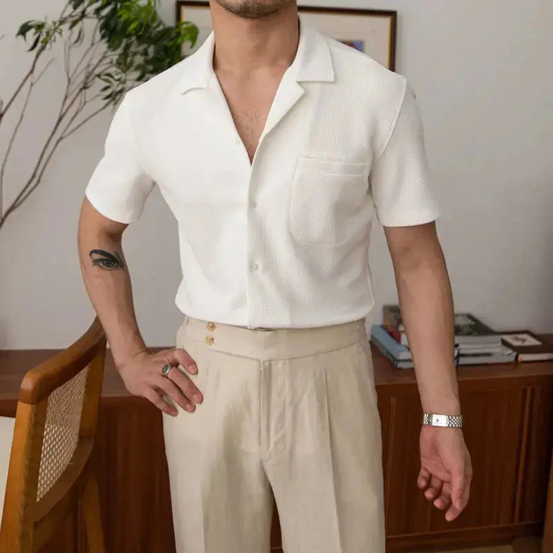 Chemise homme manches courtes col classique boutonnée - Image 6