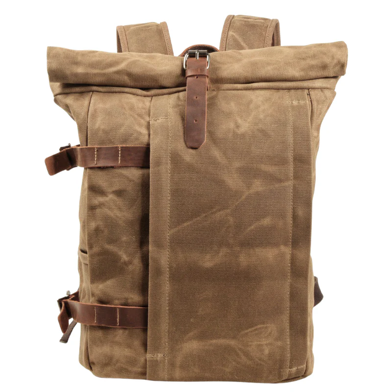 Grand sac à dos en cuir avec compartiments zippés - Image 2