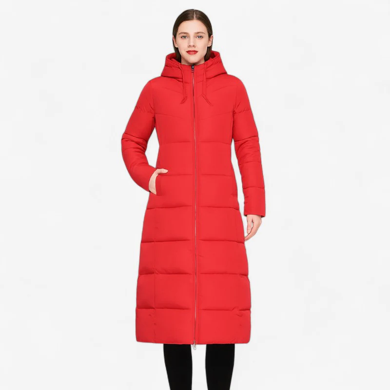 Manteau long femme à fermeture éclair manches longues - Image 3