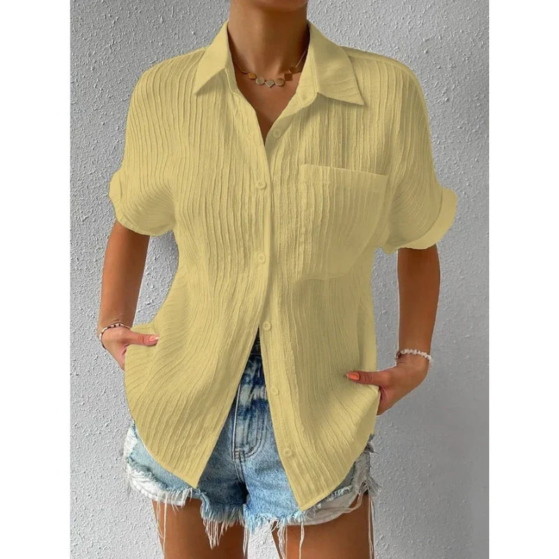 Chemise femme Julia manches courtes boutonnée - Image 3
