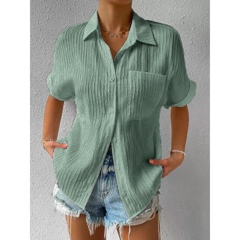 Chemise femme Julia manches courtes boutonnée - Image 6