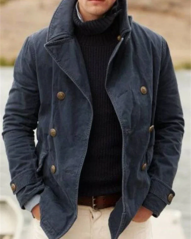 Veste en jean homme col rabattu manches longues - Image 2