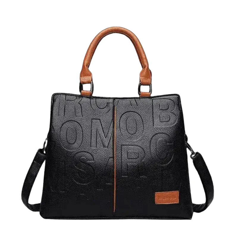 Grand sac à main rectangulaire en cuir avec bandoulière réglable