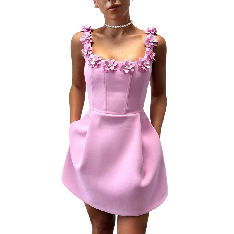 Robe midi sans manches à fines bretelles ajustables - Image 3