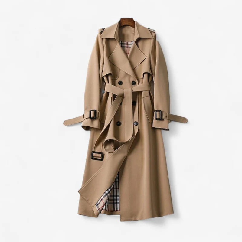 Trench-coat long femme avec ceinture et manches longues - Image 7