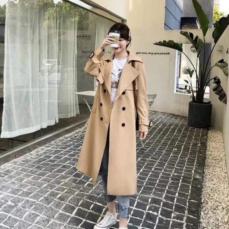 Trench-coat long femme avec ceinture et manches longues - Image 8