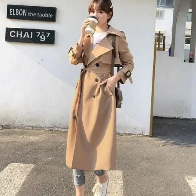 Trench-coat long femme avec ceinture et manches longues - Image 9
