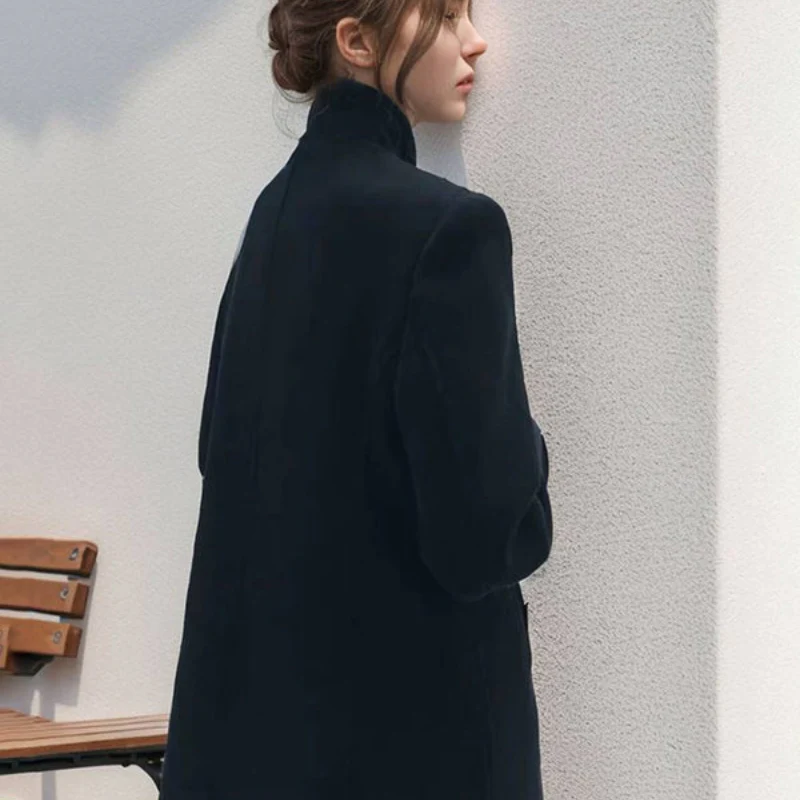 Manteau femme double boutonnage col montant - Image 5