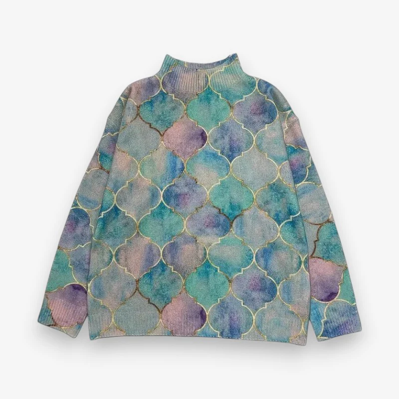 Pull ample col roulé manches longues
