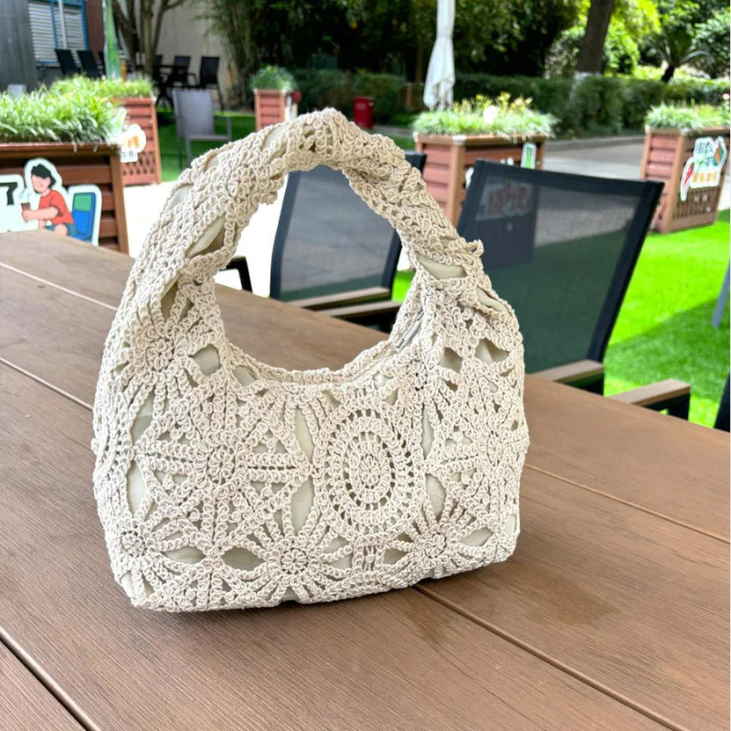 Kaia – Sac à main portable Hobo en Crochet avec Fermeture Éclair - Image 3