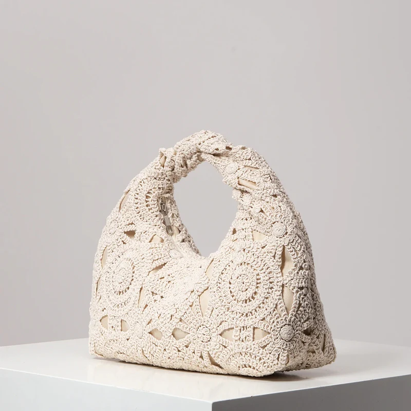 Kaia – Sac à main portable Hobo en Crochet avec Fermeture Éclair - Image 5