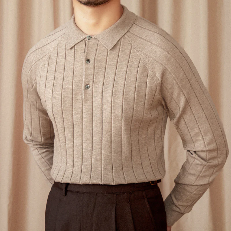 Chemise homme ajustée manches longues col replié - Image 6