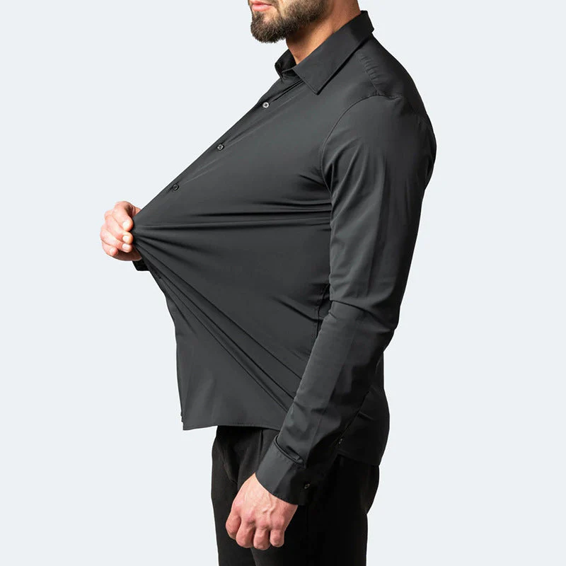 Kaito - Chemise manches longues extensible boutonnée - Image 3