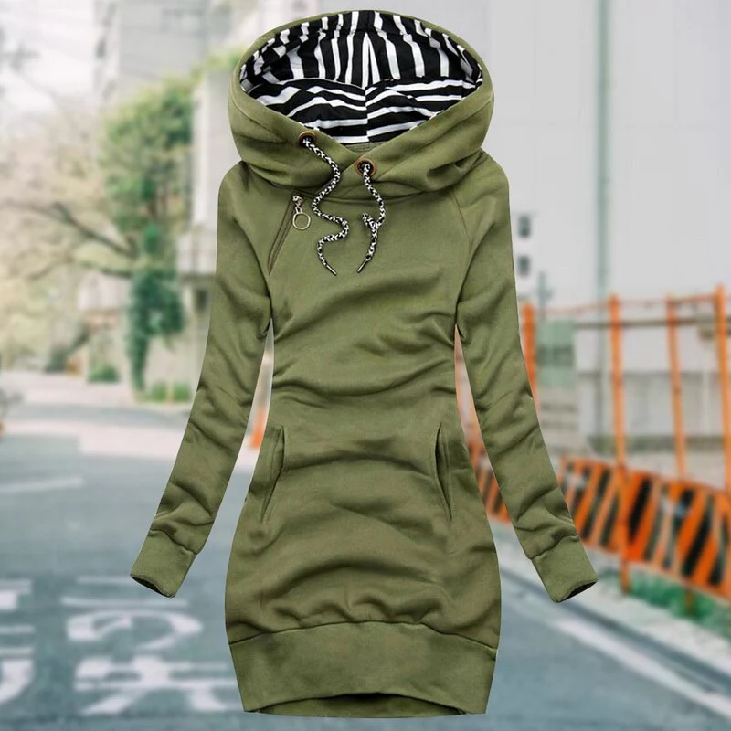 Robe élégante à capuche et manches longues - Image 3