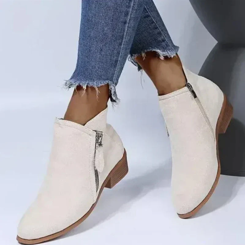 Karen – Bottines avec fermeture éclair et talon carré - Image 2