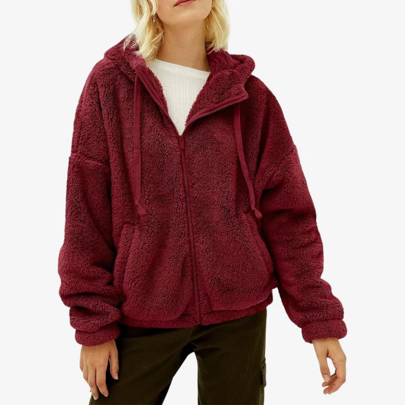 Veste femme zippée à capuche manches longues - Image 2