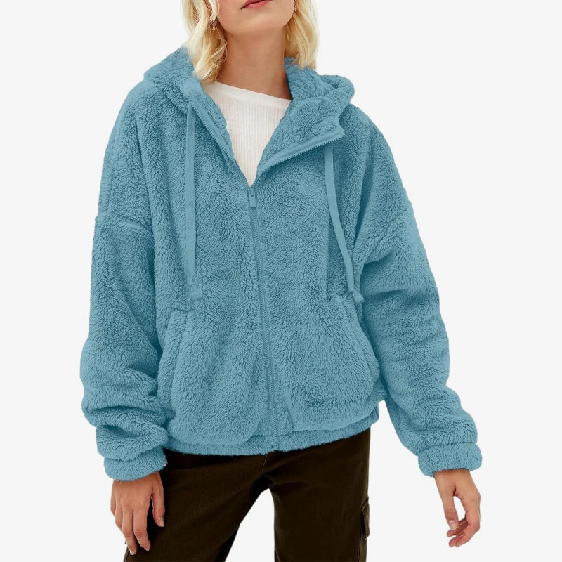 Veste femme zippée à capuche manches longues - Image 3