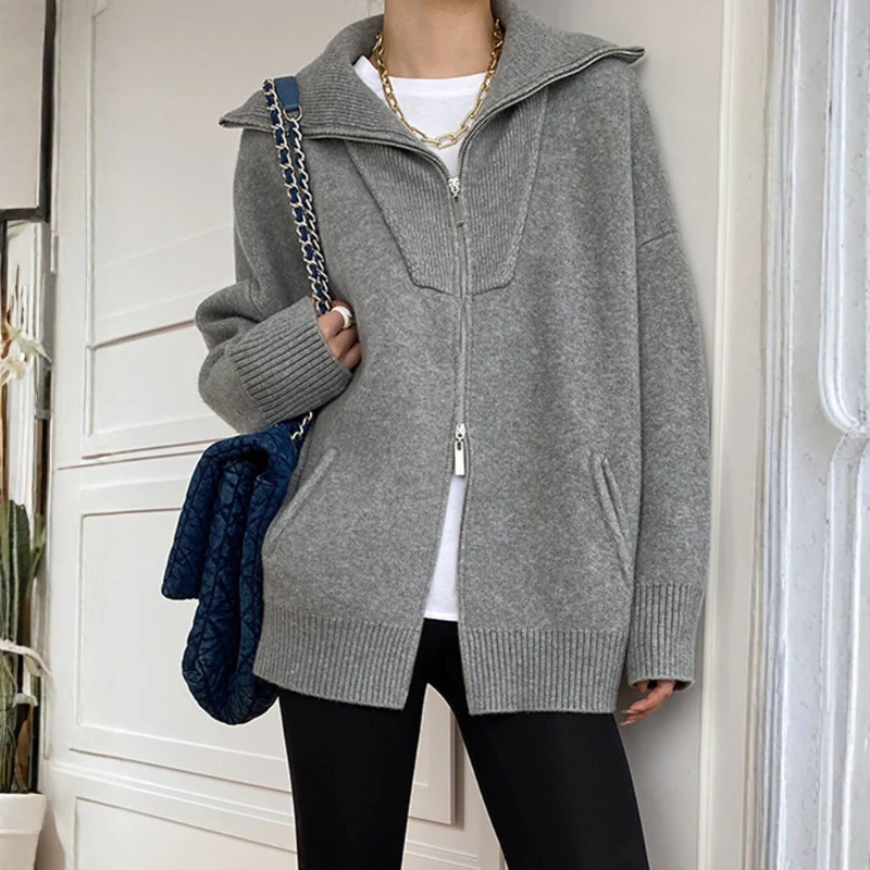 Keira – Gilet en maille à col ouvert et demi-zip - Image 2
