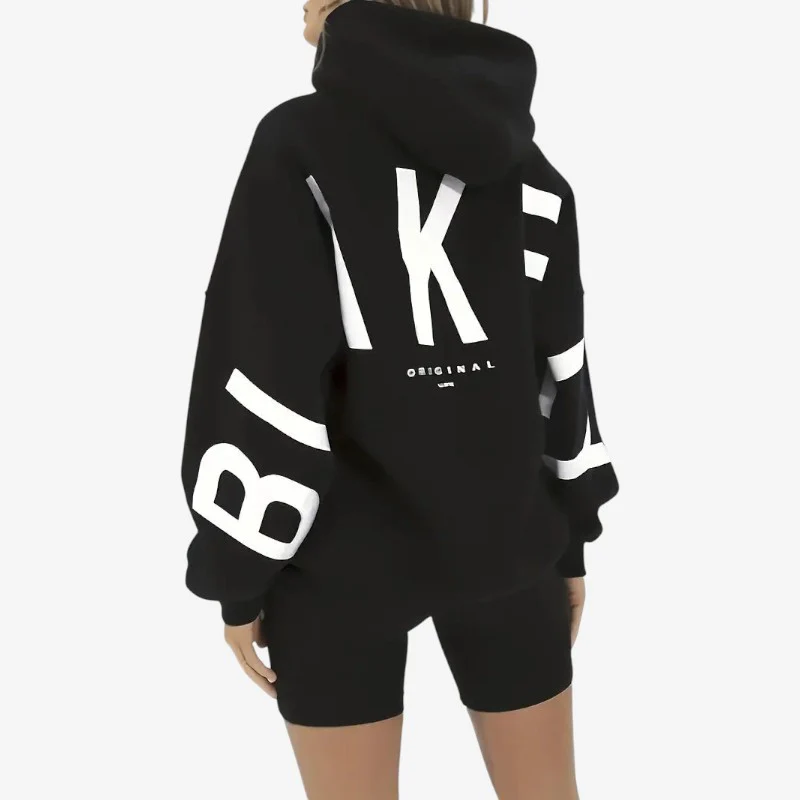 Kelly – Veste à capuche à manches longues avec imprimé lettres et poches - Image 2