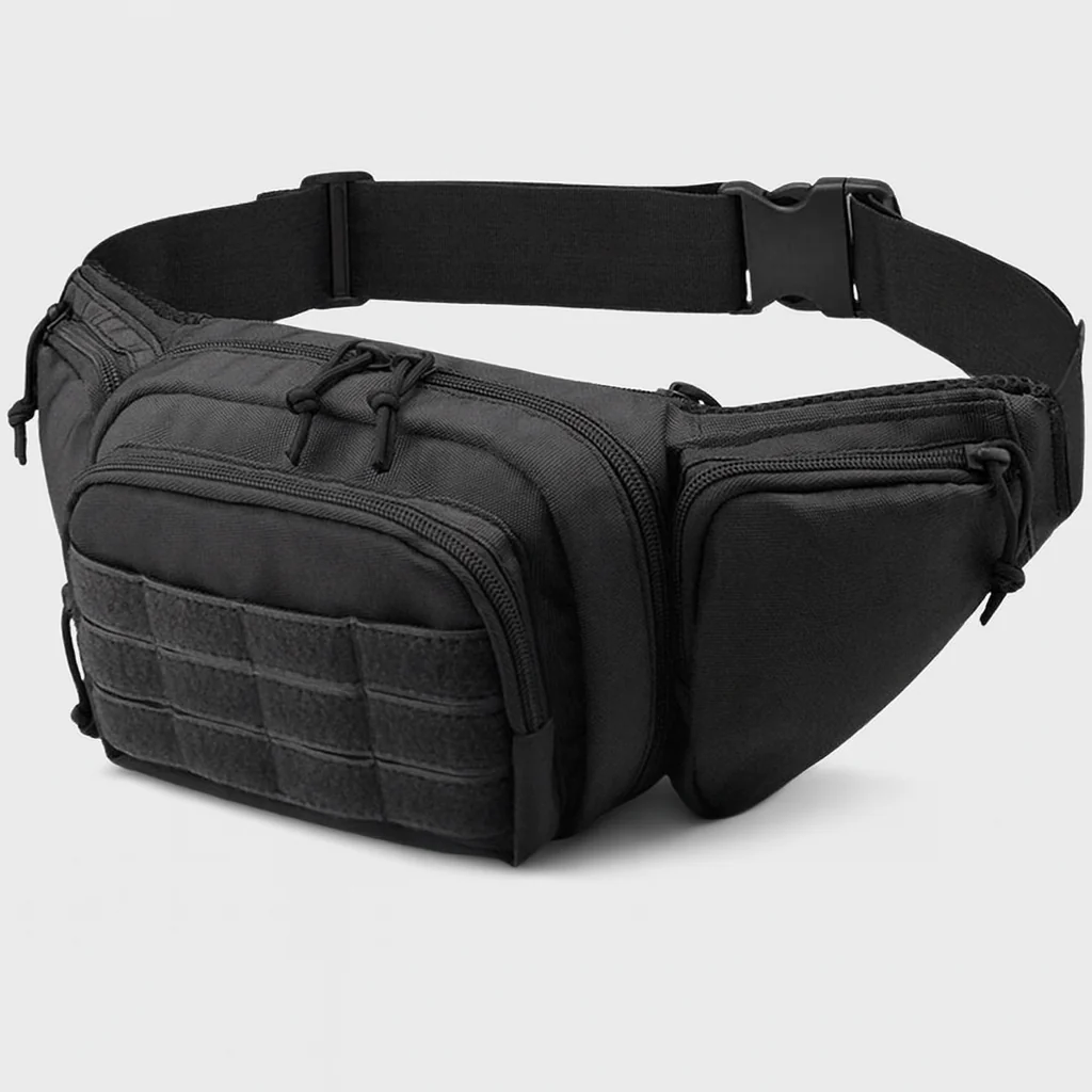Sac banane tactique grande capacité avec poches zippées