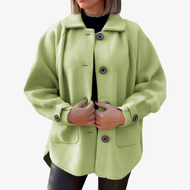 Kessia – Veste boutonnée à manches longues avec poches et col replié - Image 3