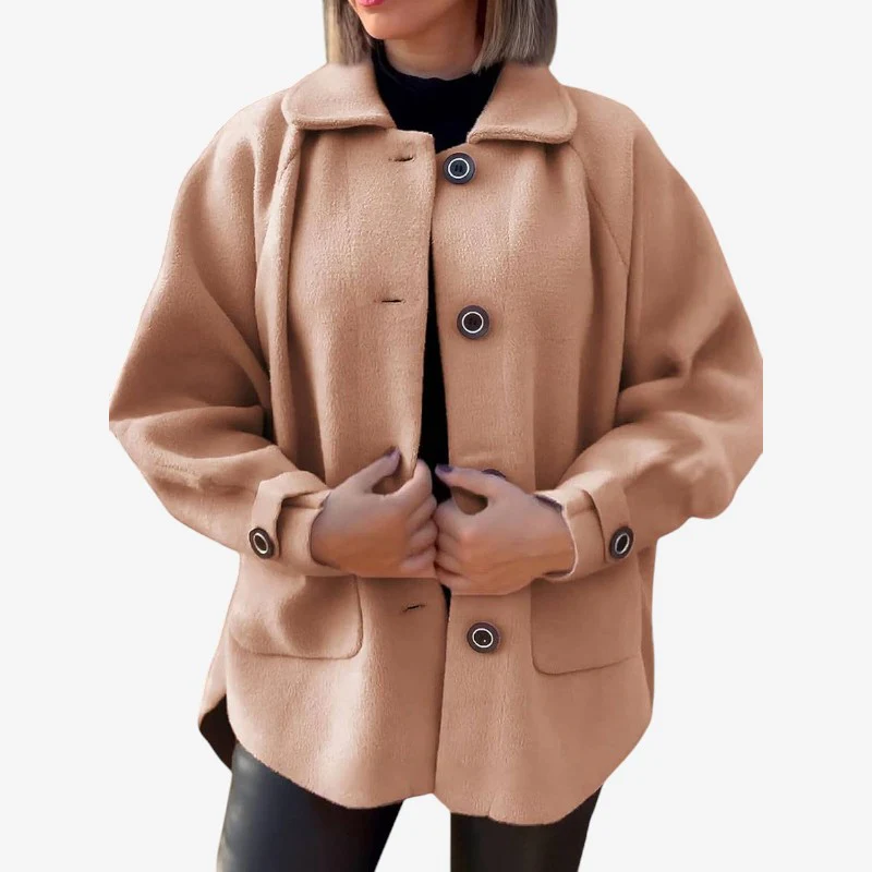 Kessia – Veste boutonnée à manches longues avec poches et col replié - Image 4