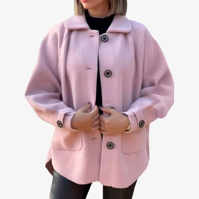 Kessia – Veste boutonnée à manches longues avec poches et col replié - Image 5
