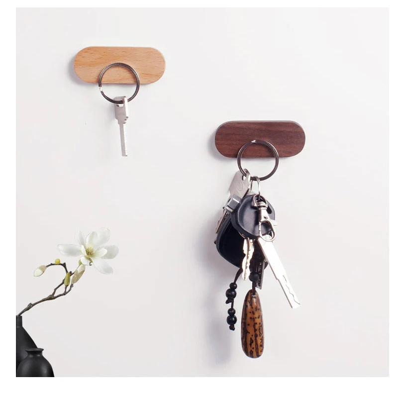 Porte-clés en bois élégant avec support magnétique
