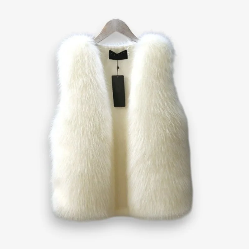 Gilet sans manches femme texture effet fourrure - Image 2