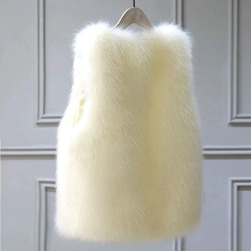 Gilet sans manches femme texture effet fourrure - Image 6