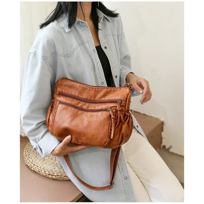 Sac bandoulière multi-poches avec fermeture éclair - Image 6