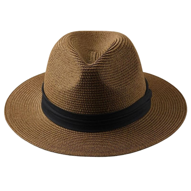 Chapeau en paille à large bord avec détail ruban - Image 4