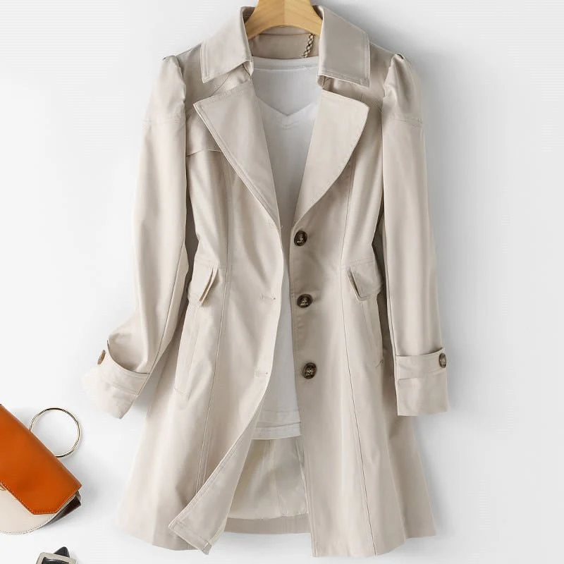 Lainey - Trench-coat femme ceinturé, col rabattu, poches pratiques - Image 3