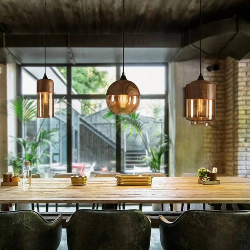 Lampe suspendue LED de plafond au design artistique en bois - Image 10