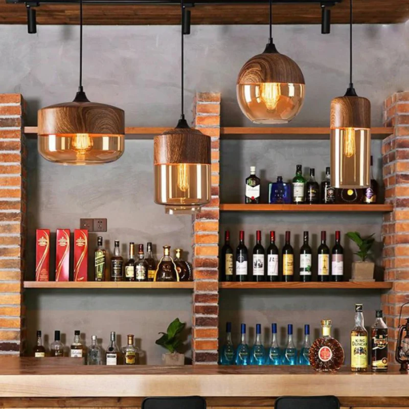 Lampe suspendue LED de plafond au design artistique en bois - Image 12