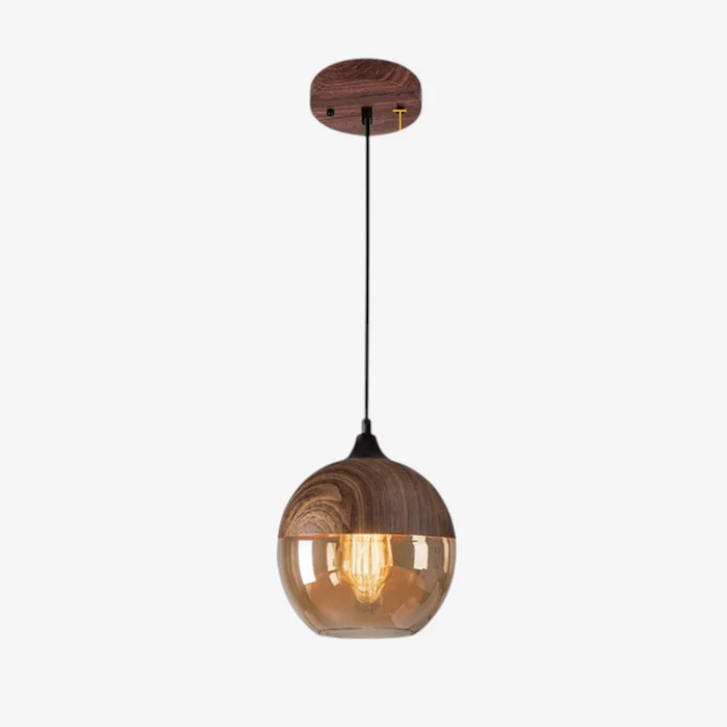 Lampe suspendue LED de plafond au design artistique en bois - Image 2