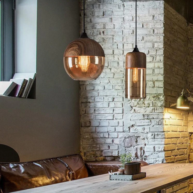 Lampe suspendue LED de plafond au design artistique en bois - Image 7