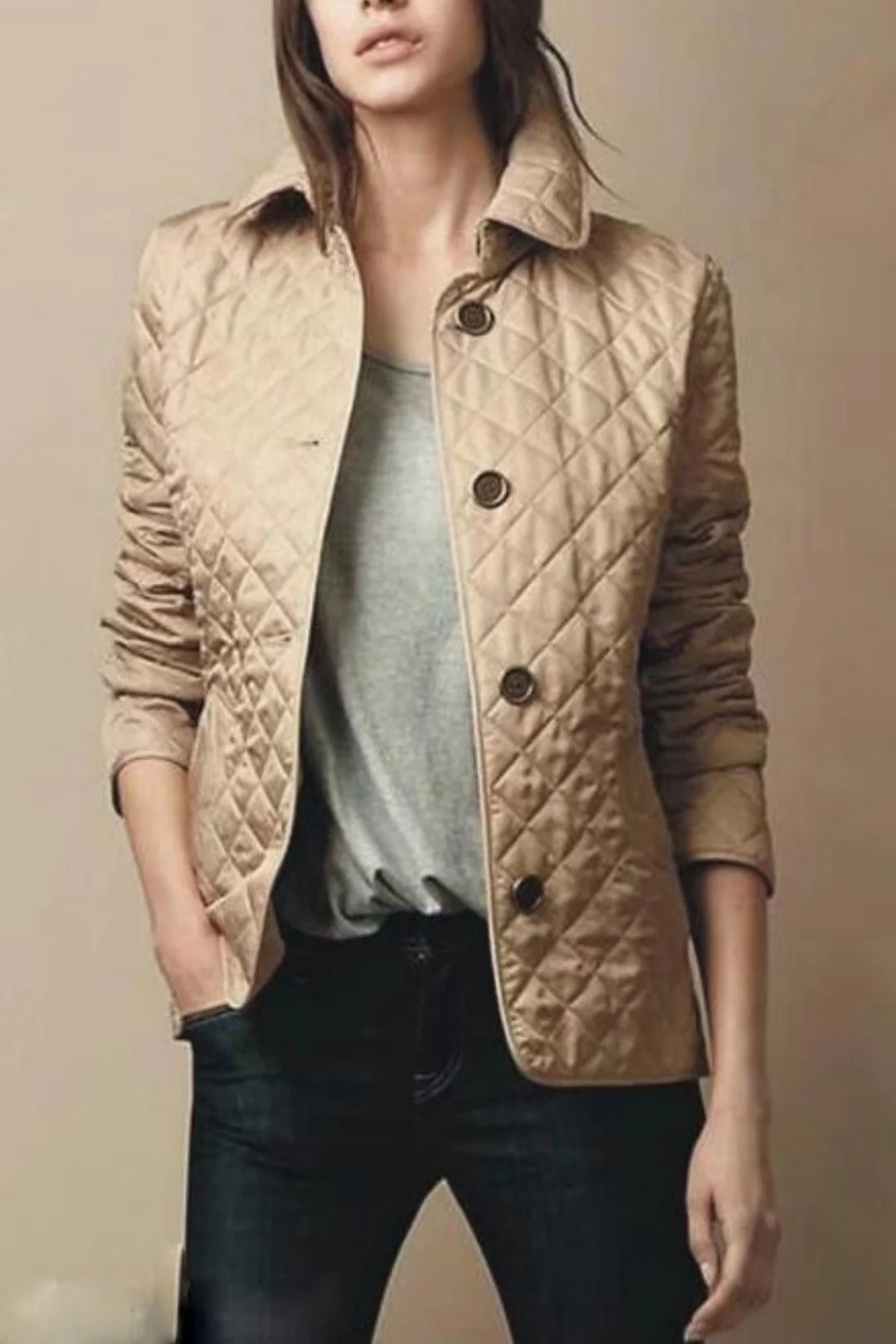 Veste boutonnée élégante à manches longues pour femme - Image 3