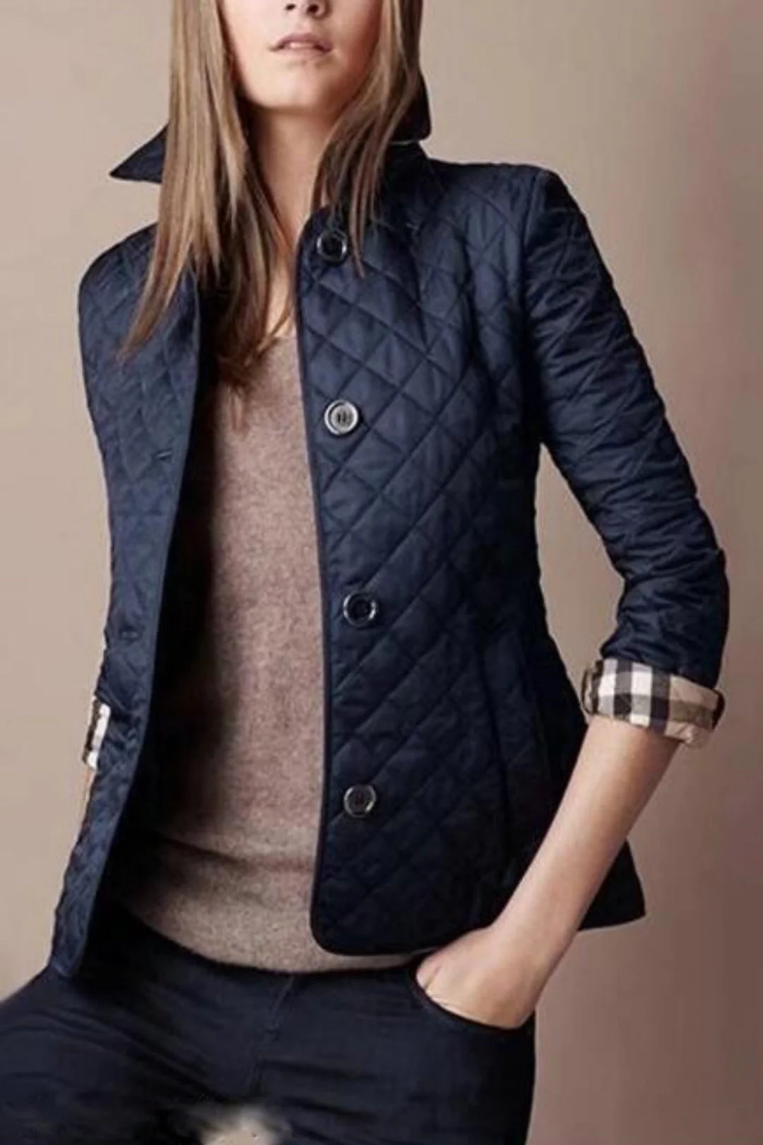 Veste boutonnée élégante à manches longues pour femme - Image 5